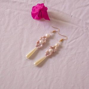 Routine’s Two Tier Pink Pearl Earrings